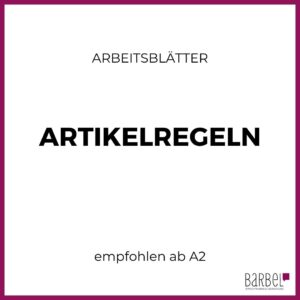 Hier findest du Arbeitsblätter zu den Artikelregeln in Deutsch