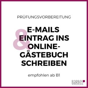 Hier findest du ein Tipps und Schreibaufgaben für E-Mails und Einträge ins Online-Gästebuch auf Niveau B1