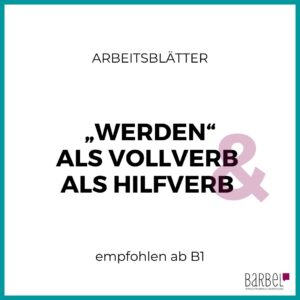 Hier findest du die Konjugation des Verbes „werden" als Vollverb inklusive Erklärungen, wie das Verb als Vollverb funktioniert. Empfohlen auf Niveau B1